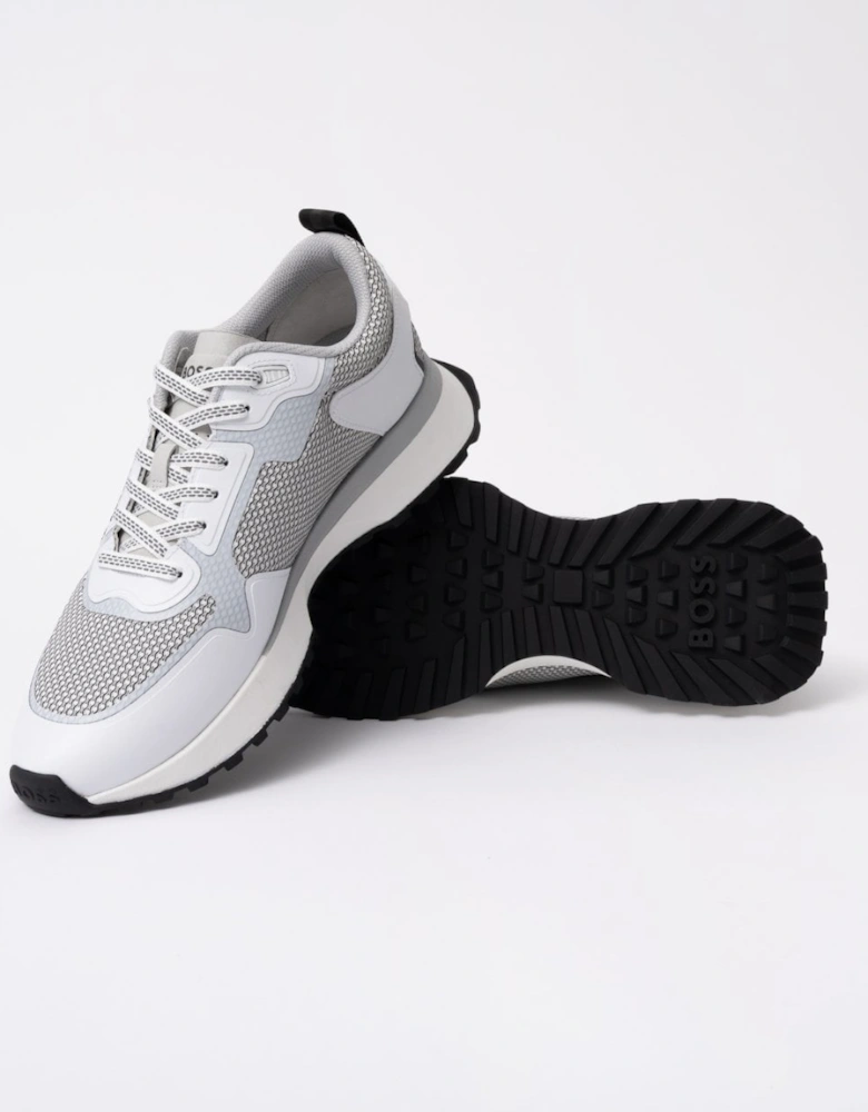 BOSS Orange Jonah Mixed-Material Trainers with Mesh Details and Branding