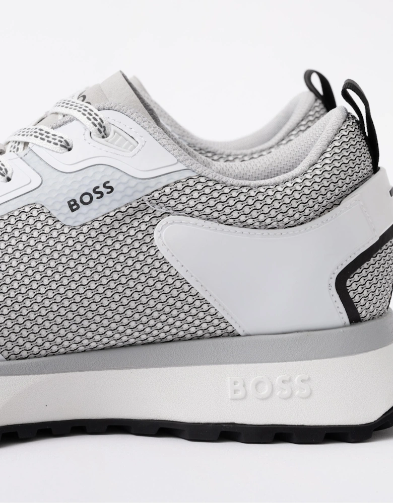 BOSS Orange Jonah Mixed-Material Trainers with Mesh Details and Branding