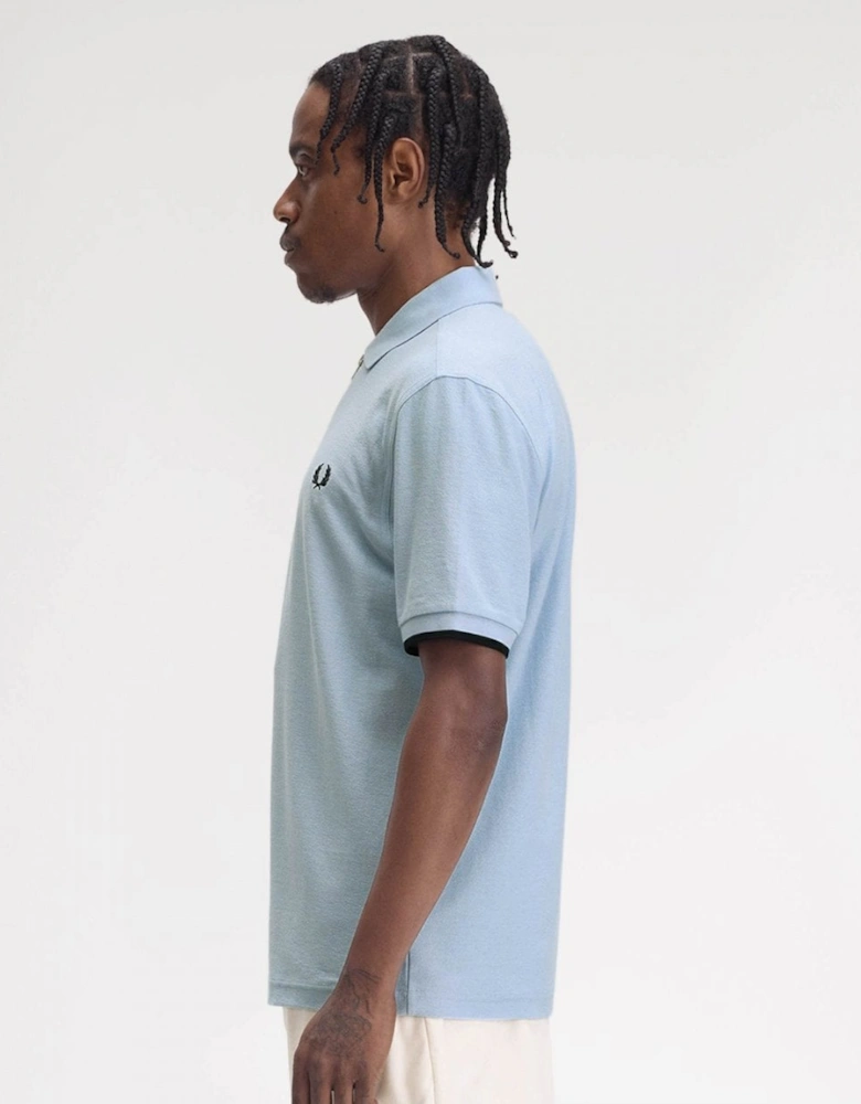 Mens Crepe Pique Zip Neck Polo Shirt