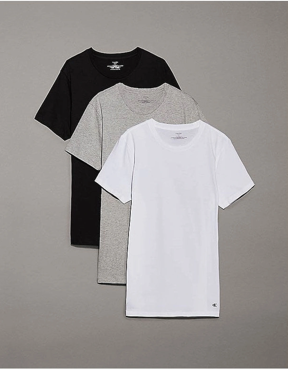 Calvin Klein Men's Black Grey Heather White 3 Pack Short Sleeve T Shirts - : Xl