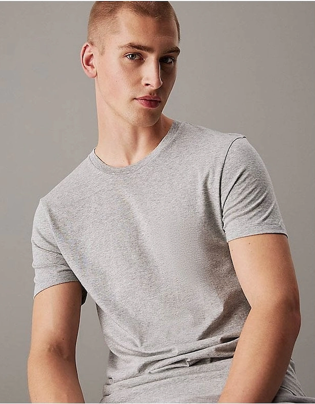 Calvin Klein Men's Black Grey Heather White 3 Pack Short Sleeve T Shirts - : Xl