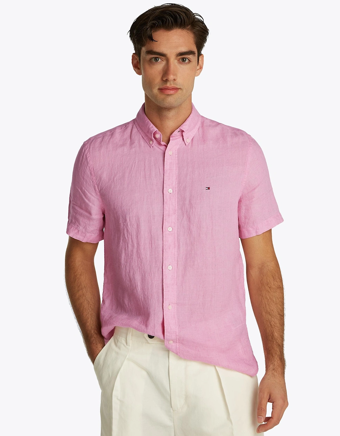Pigment Dyed Linen Short Sleeve Mens Shirt, 7 of 6