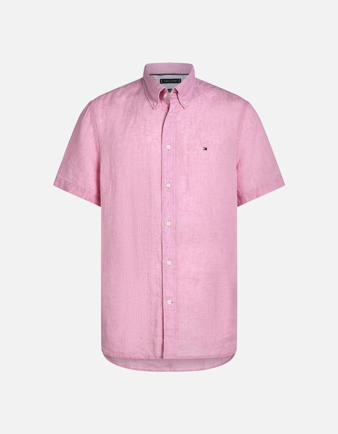 Pigment Dyed Linen Short Sleeve Mens Shirt