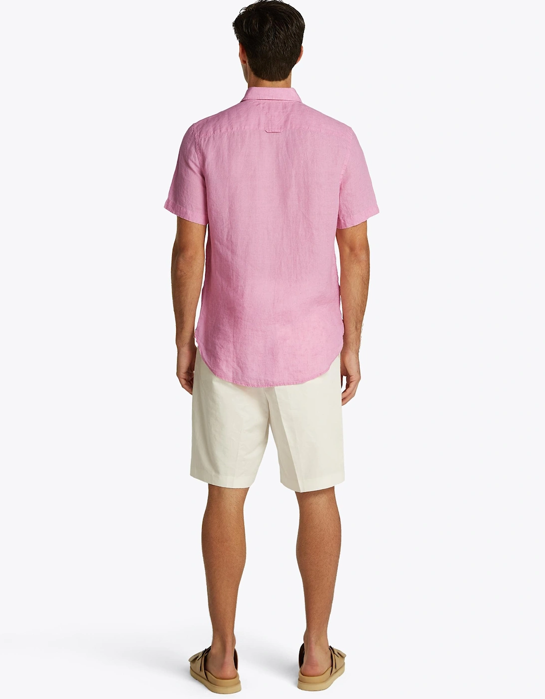Pigment Dyed Linen Short Sleeve Mens Shirt