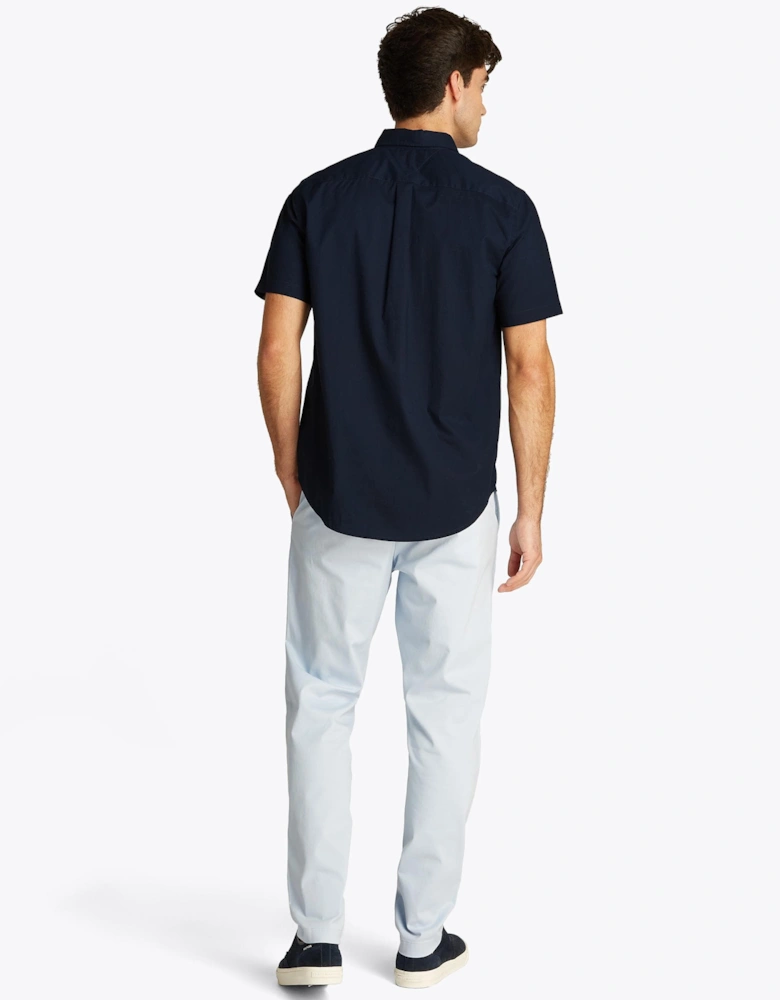 Flex Poplin Solid Short Sleeve Mens Shirt
