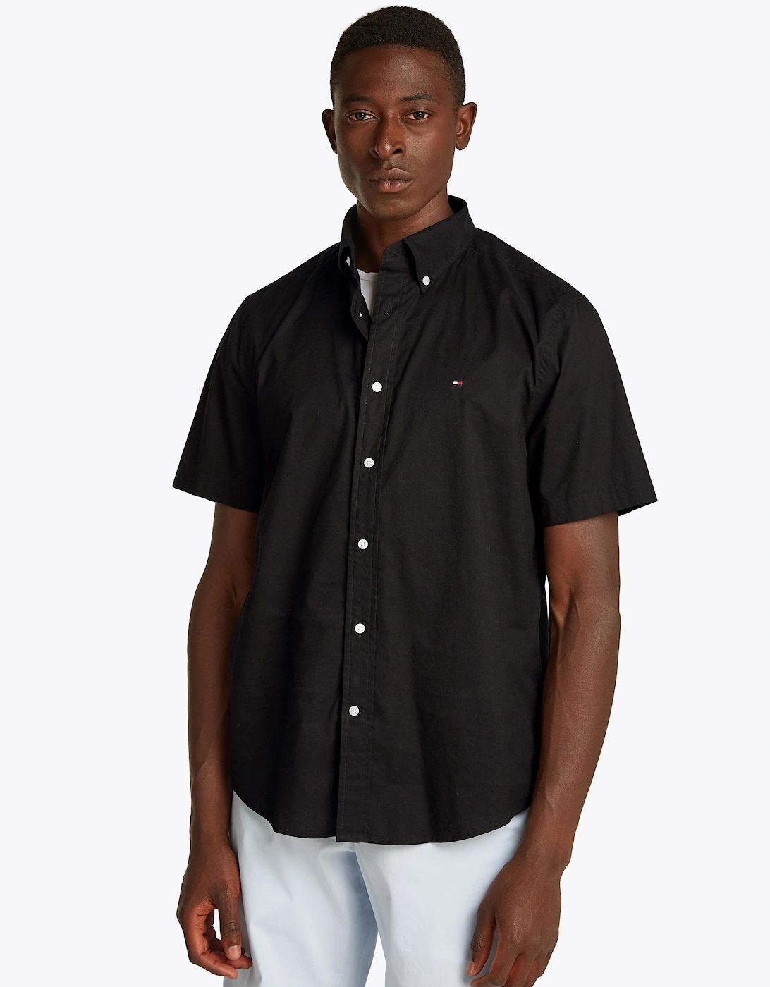 Flex Poplin Solid Short Sleeve Mens Shirt, 7 of 6