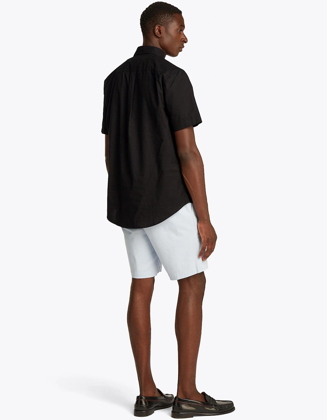 Flex Poplin Solid Short Sleeve Mens Shirt