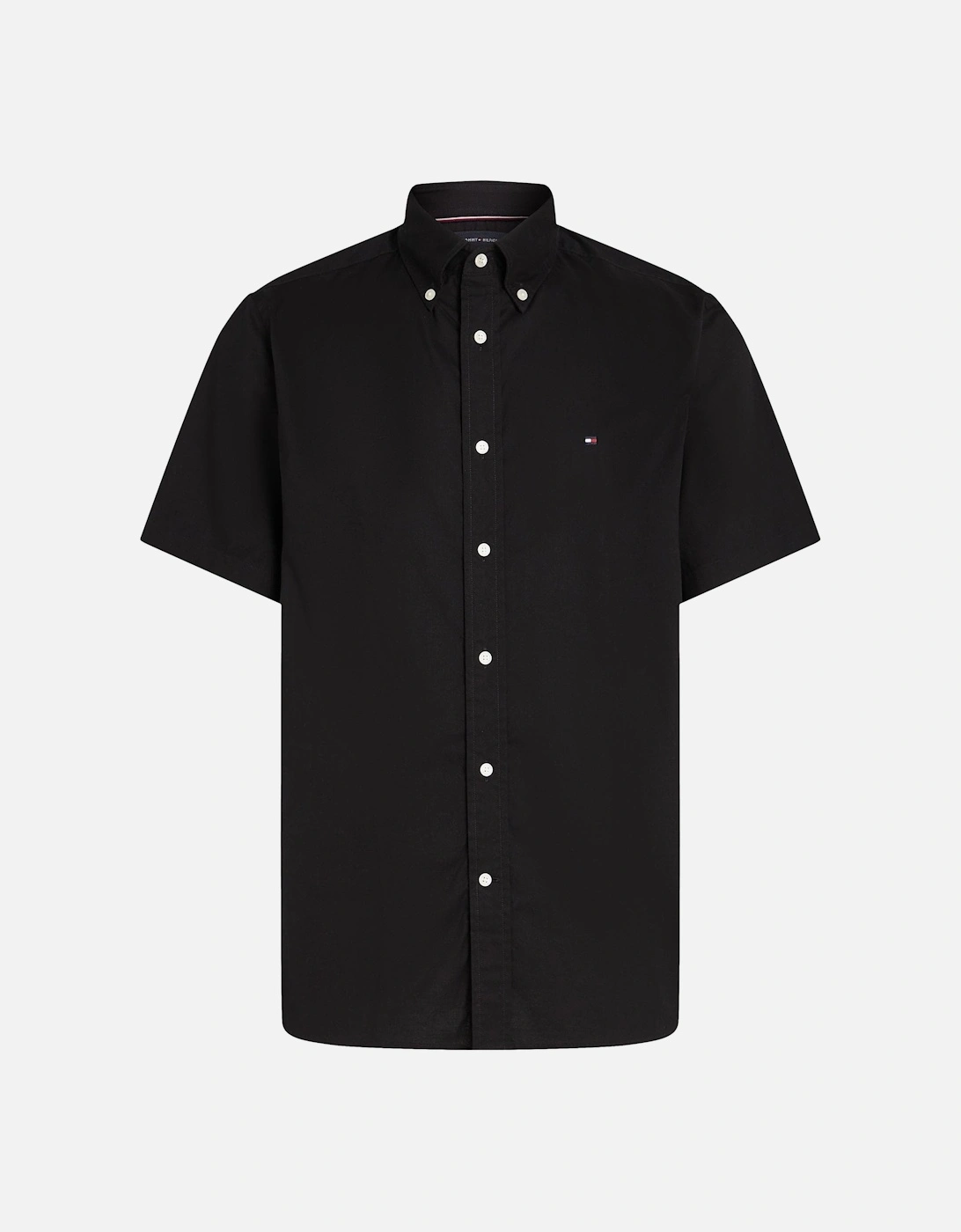 Flex Poplin Solid Short Sleeve Mens Shirt