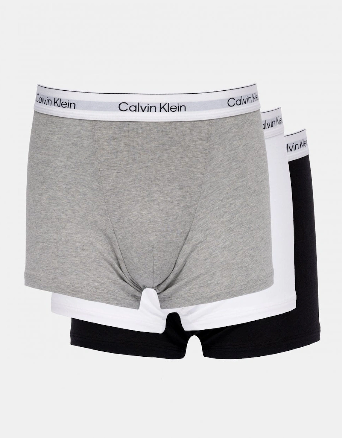 Calvin Klein Men's Grey 3 Pack Relaxed Dart Trunk - Heather/White/Black - Size 35/34/32