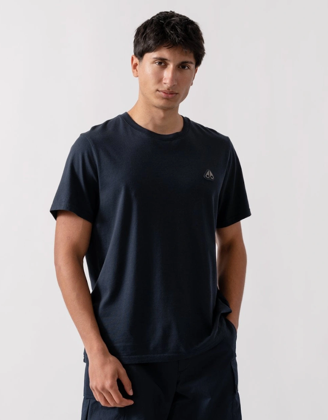 Moose Knuckles Men's Black Crescent T-Shirt - Navy 833 - Size: 40
