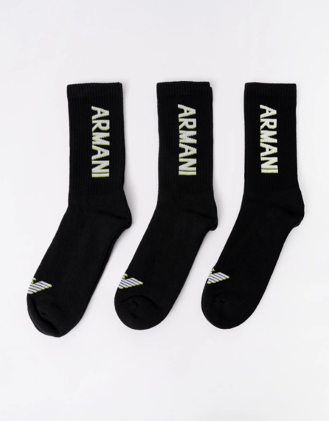 Emporio Armani Men's Black 3 Pack Sport Socks