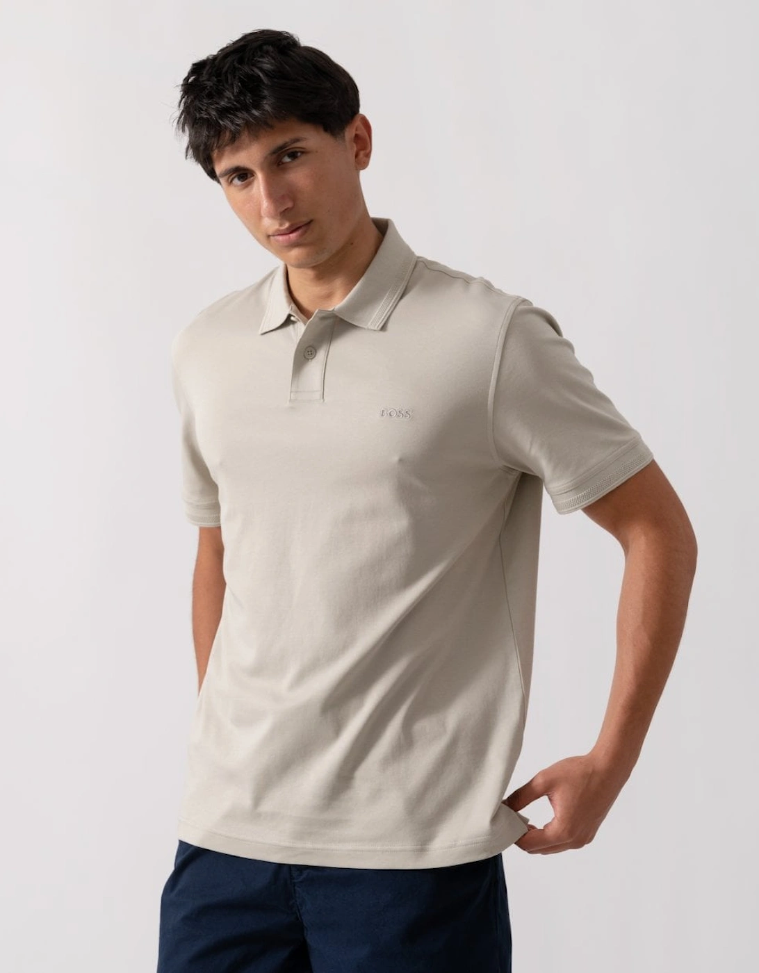 BOSS Orange Pe Interlock Mens Polo Shirt with Logo Print, 5 of 4