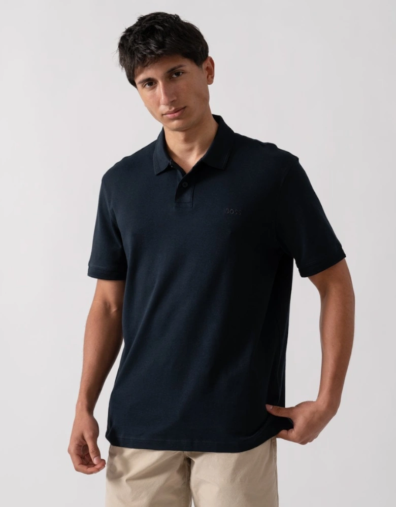 BOSS Orange Pe Interlock Mens Polo Shirt with Logo Print