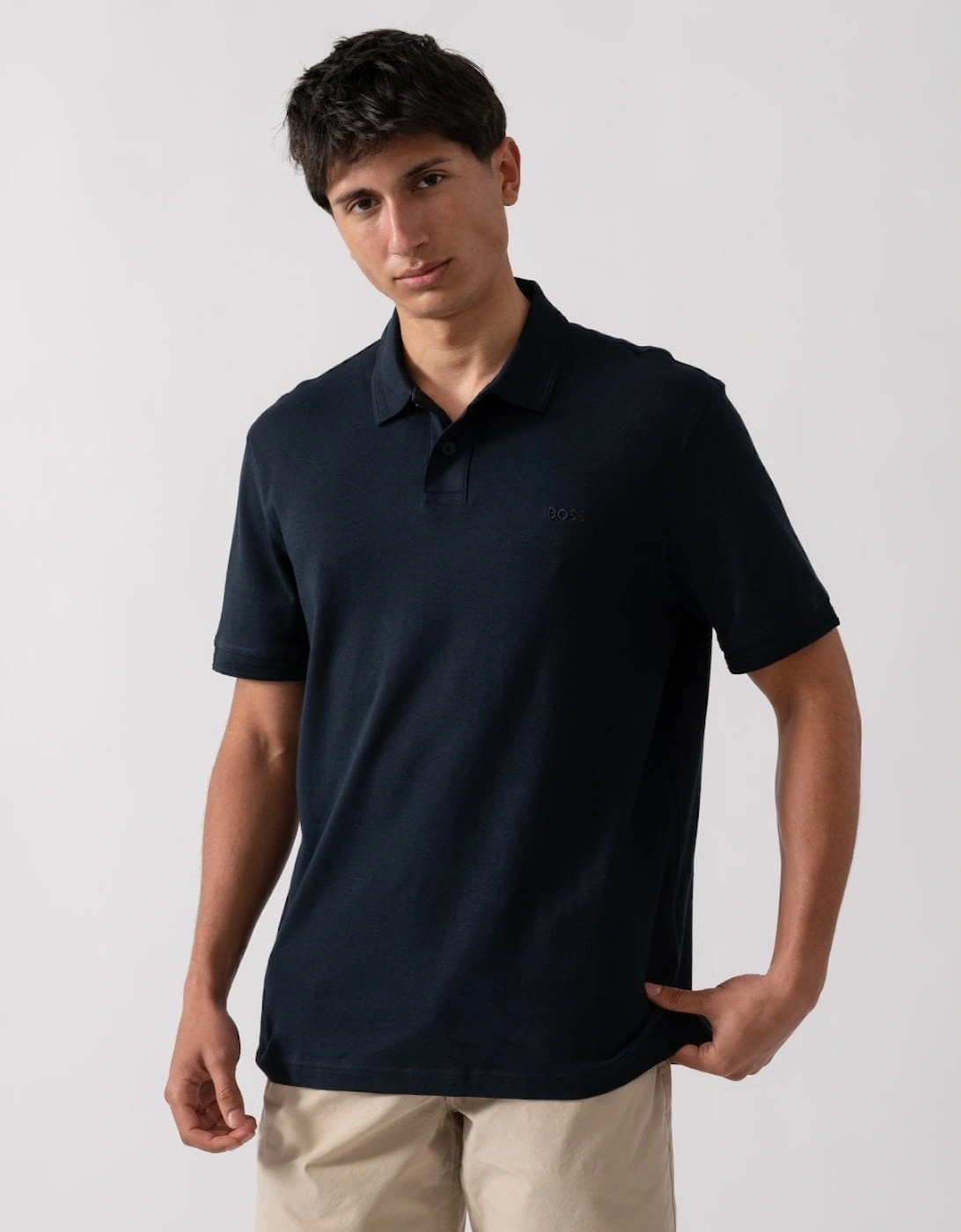BOSS Orange Pe Interlock Mens Polo Shirt with Logo Print, 5 of 4