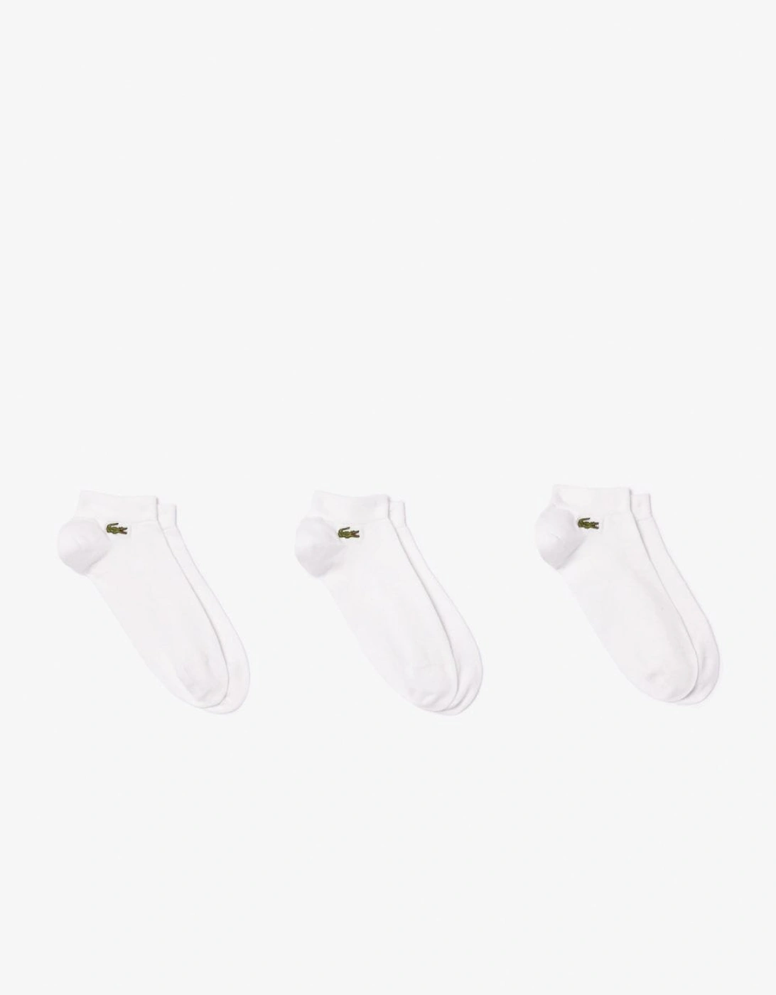 Men's Lacoste Mens 3-Pack Trainers Socks - White/White-White Z92 - White/White/White - Size: 9/9.5/11/10/12/10.5/11.5