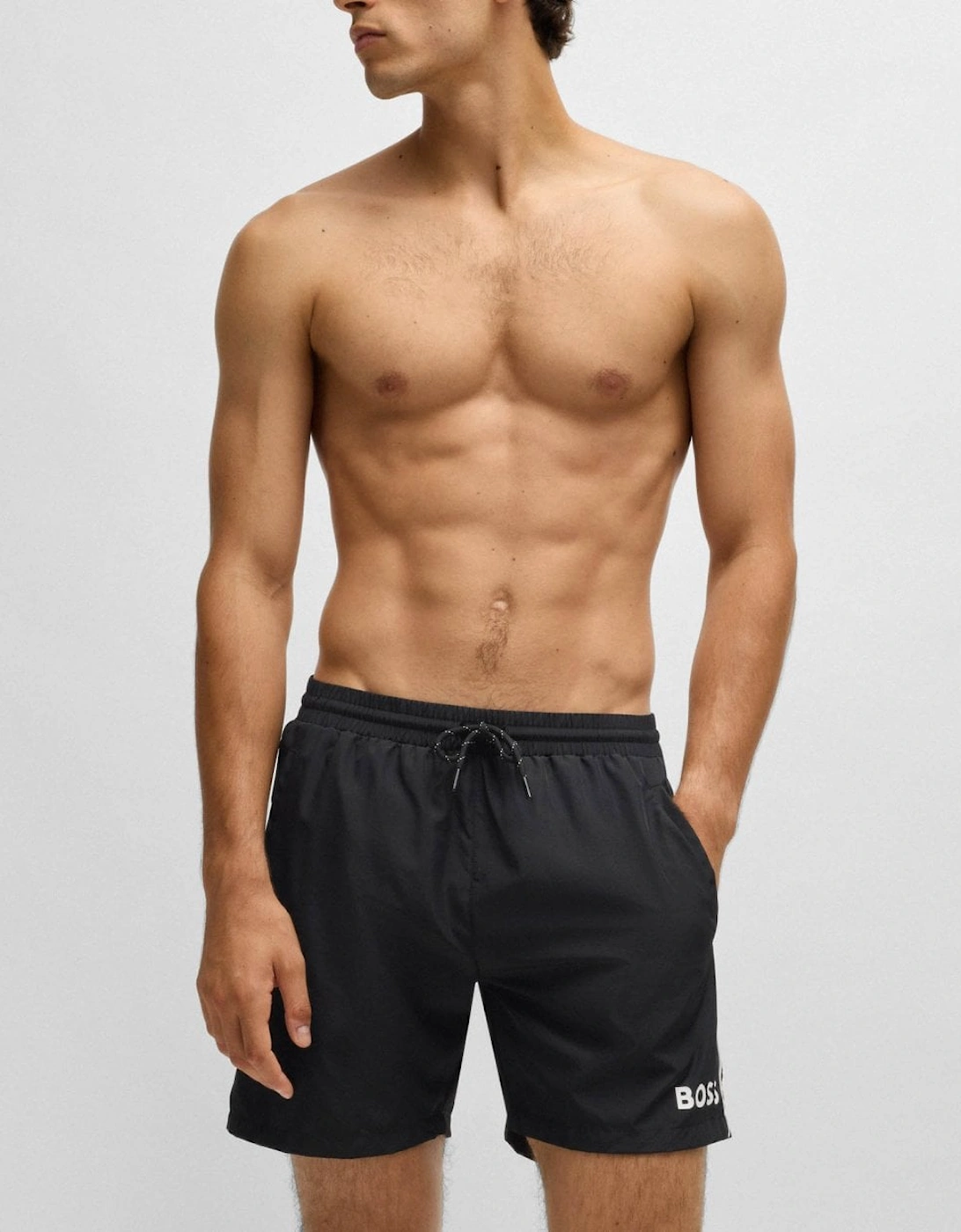 Men's BOSS Orange Starfish Mens Swim Shorts NOS - Black 001 - Size: 35/34/32