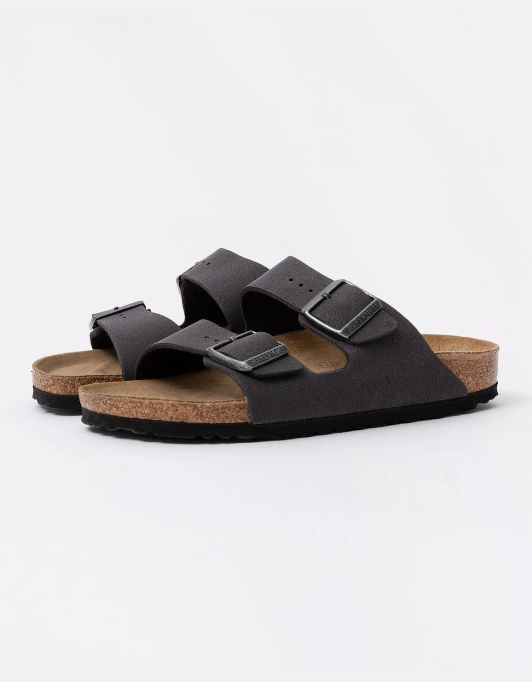 Women's Birkenstock Arizona Birkibuc Womens Sandals - Birkibuc Velvet Grey - Black - Size: 5/C