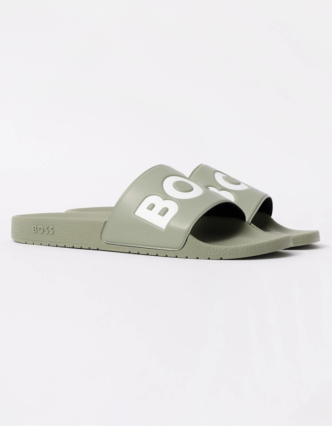 BOSS Orange Aryeh Mens Italian-Made Slides With Large Logo Detail