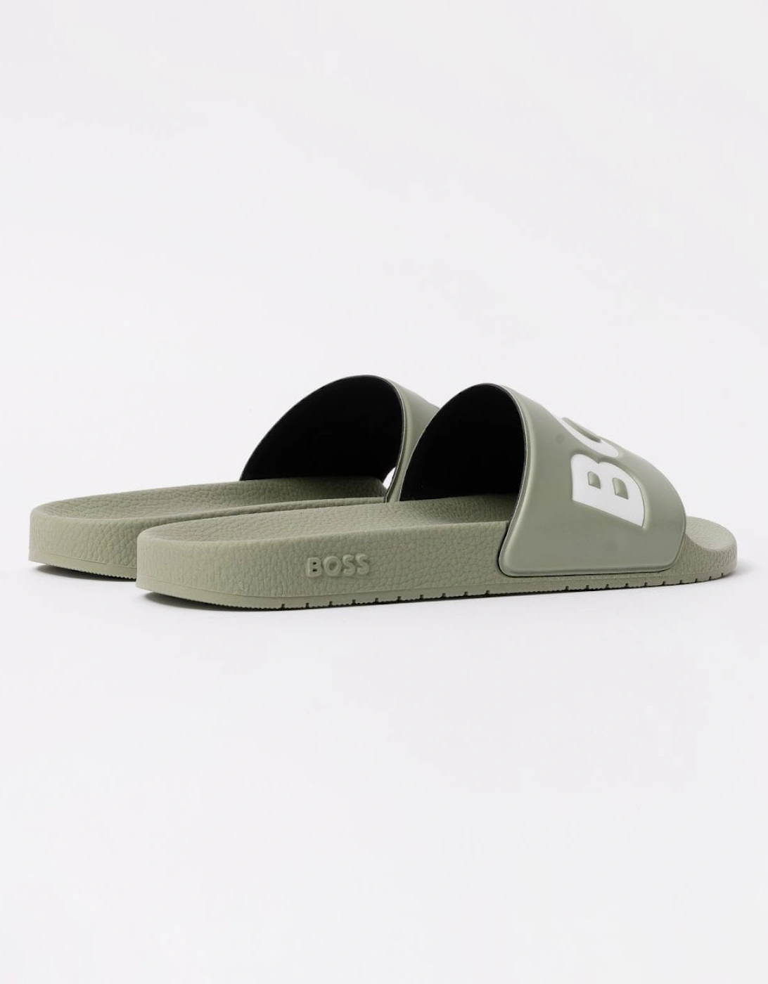 BOSS Orange Aryeh Mens Italian-Made Slides With Large Logo Detail