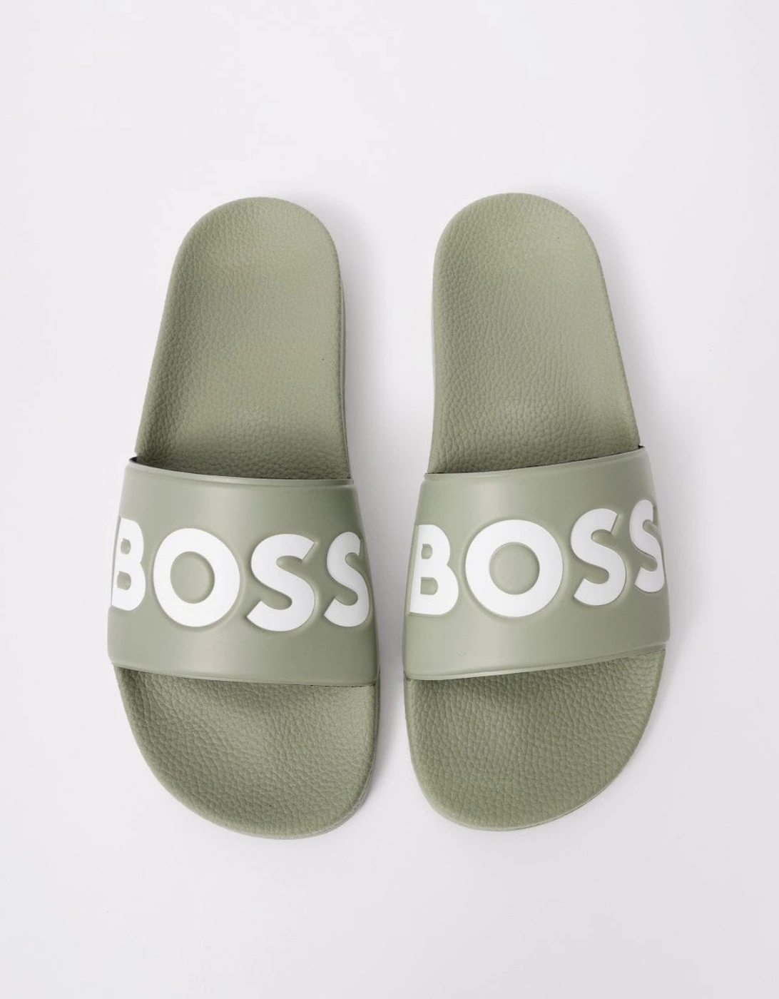 BOSS Orange Aryeh Mens Italian-Made Slides With Large Logo Detail