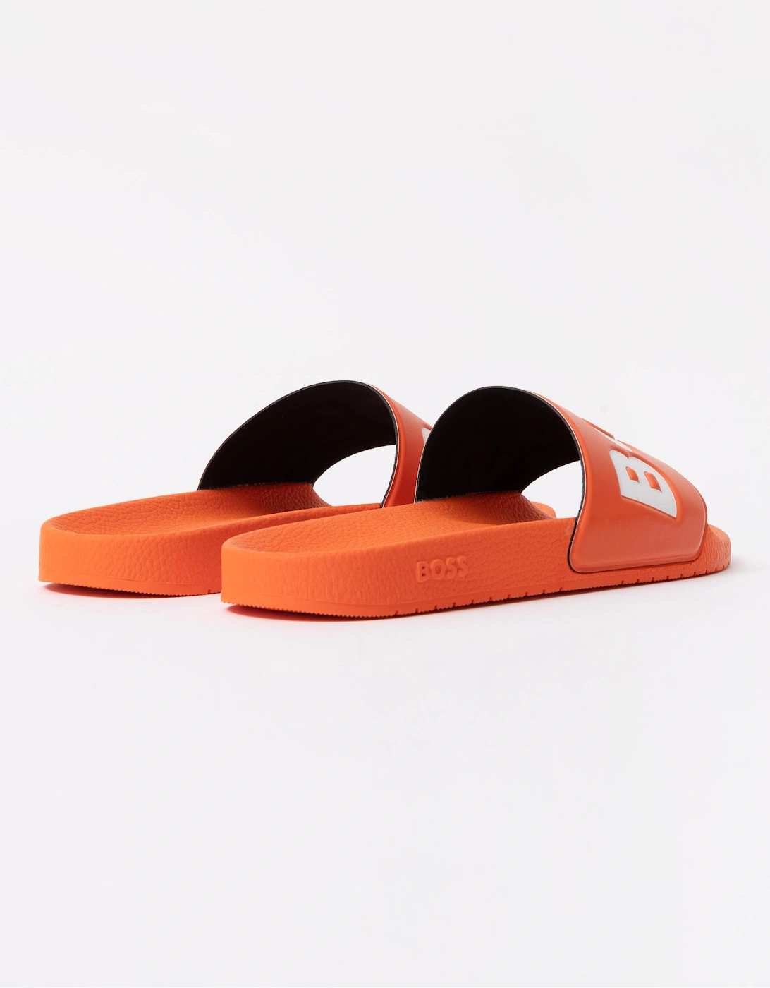 BOSS Orange Aryeh Mens Italian-Made Slides With Large Logo Detail
