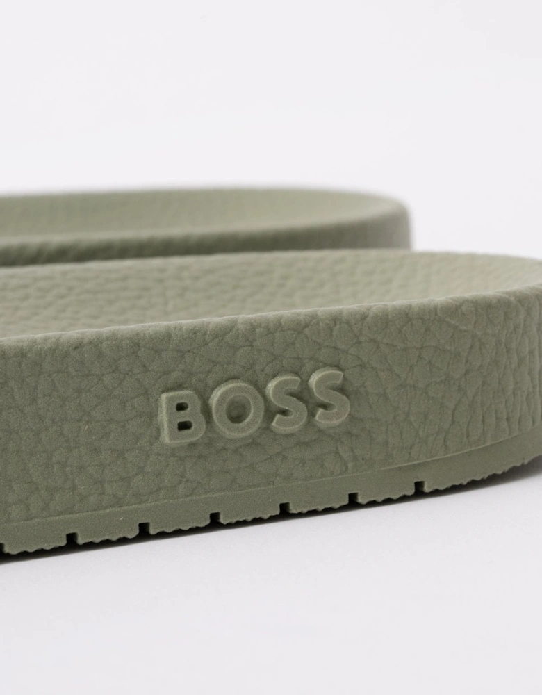 BOSS Orange Aryeh Mens Italian-Made Slides With Large Logo Detail
