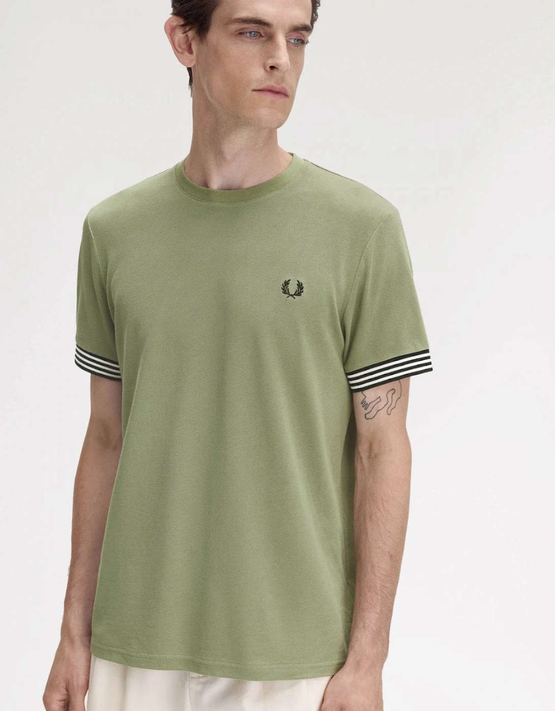 Mens Striped Cuff T-Shirt