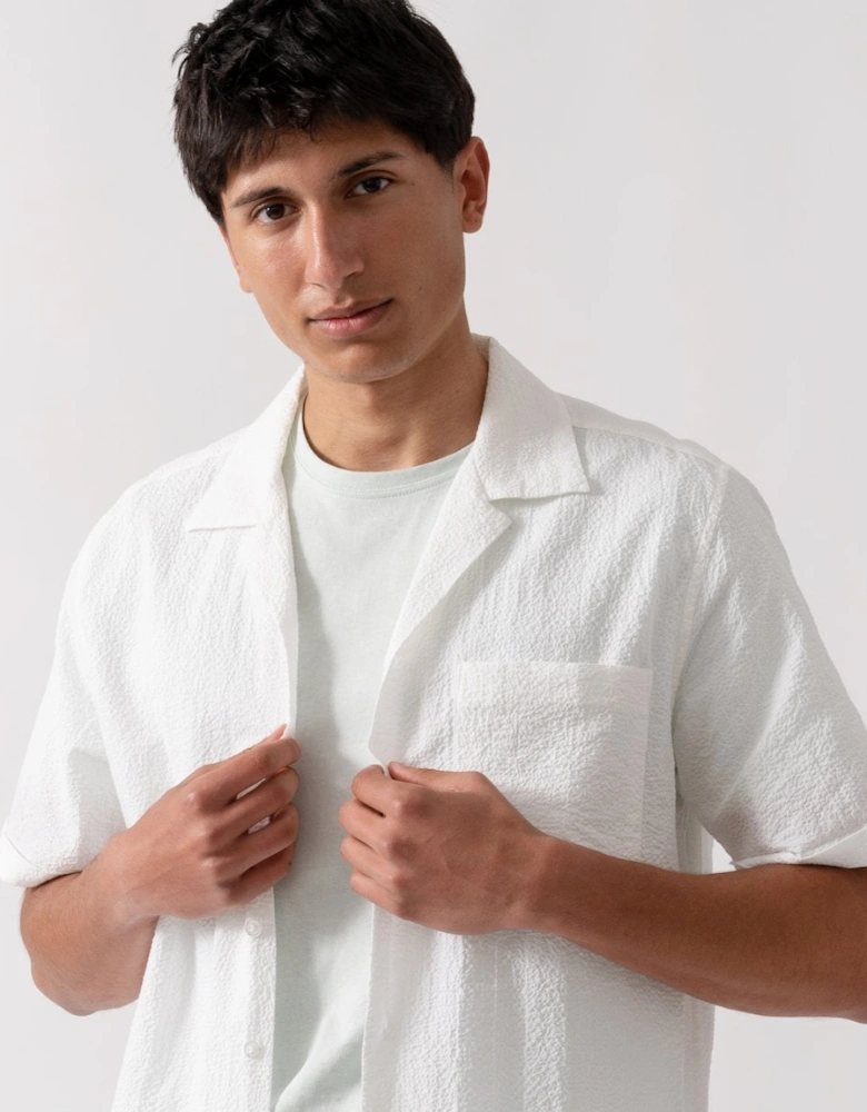 Ravenshead Mens Cotton Seersucker Short Sleeved Shirt