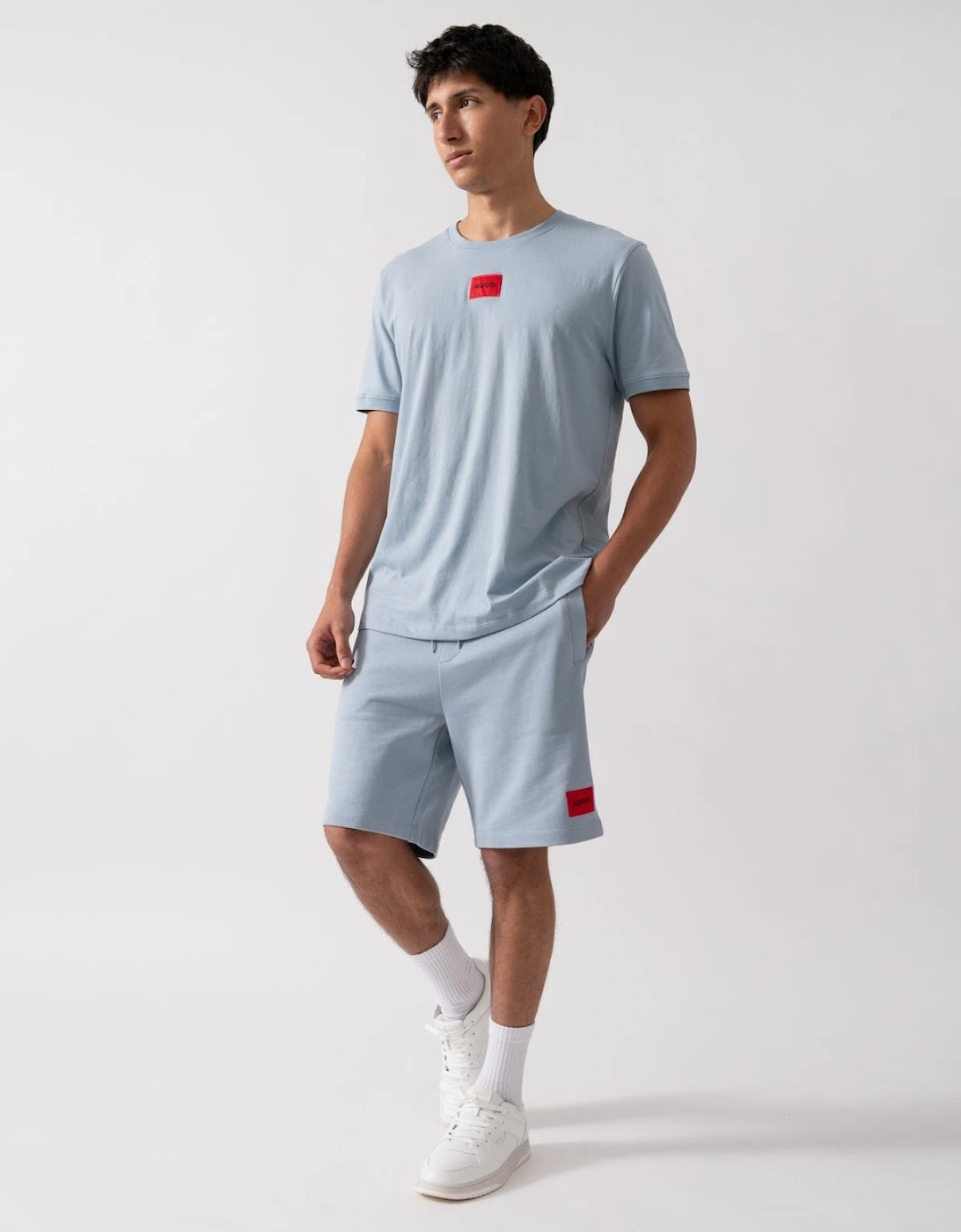HUGO Diz222 Mens Cotton Terry Shorts with Logo Label