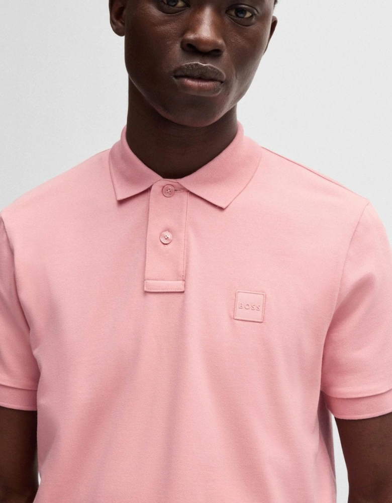 BOSS Orange Passenger Mens Stretch-Cotton Slim-Fit Polo Shirt with Logo Patch