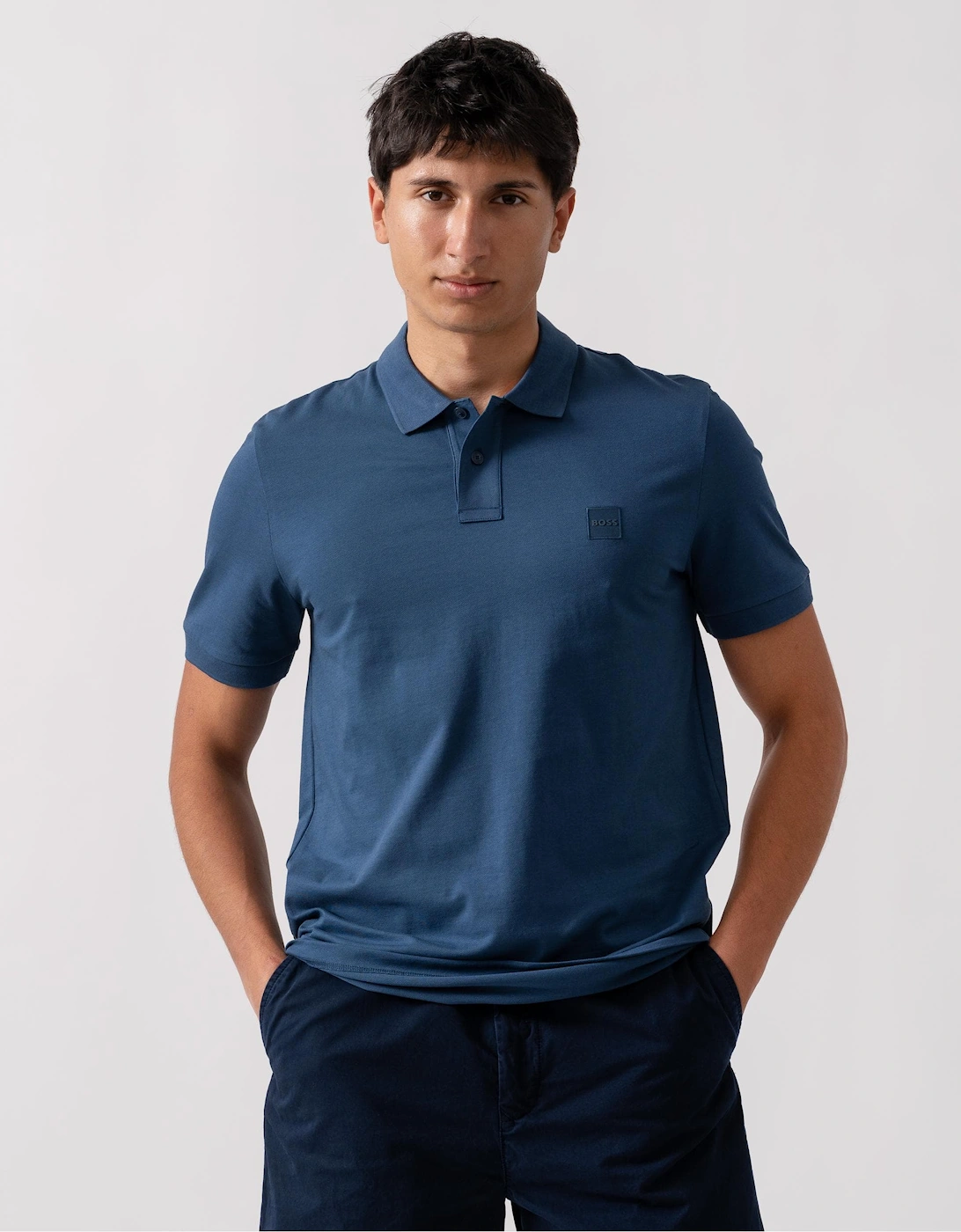 BOSS Orange Passenger Mens Stretch-Cotton Slim-Fit Polo Shirt with Logo Patch, 5 of 4