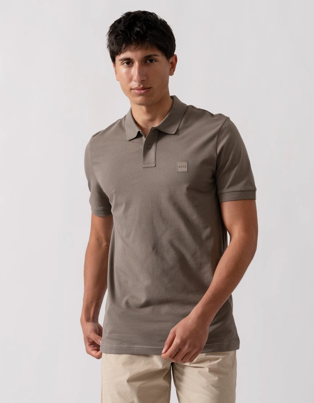BOSS Orange Passenger Mens Stretch-Cotton Slim-Fit Polo Shirt with Logo Patch, 5 of 4