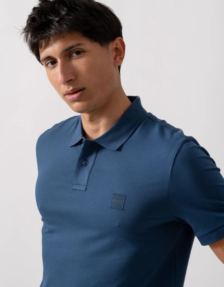 BOSS Orange Passenger Mens Stretch-Cotton Slim-Fit Polo Shirt with Logo Patch