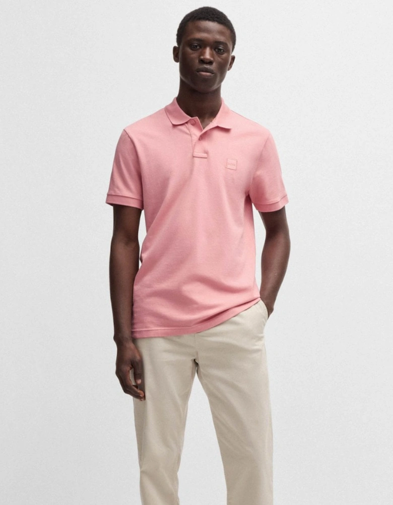 BOSS Orange Passenger Mens Stretch-Cotton Slim-Fit Polo Shirt with Logo Patch