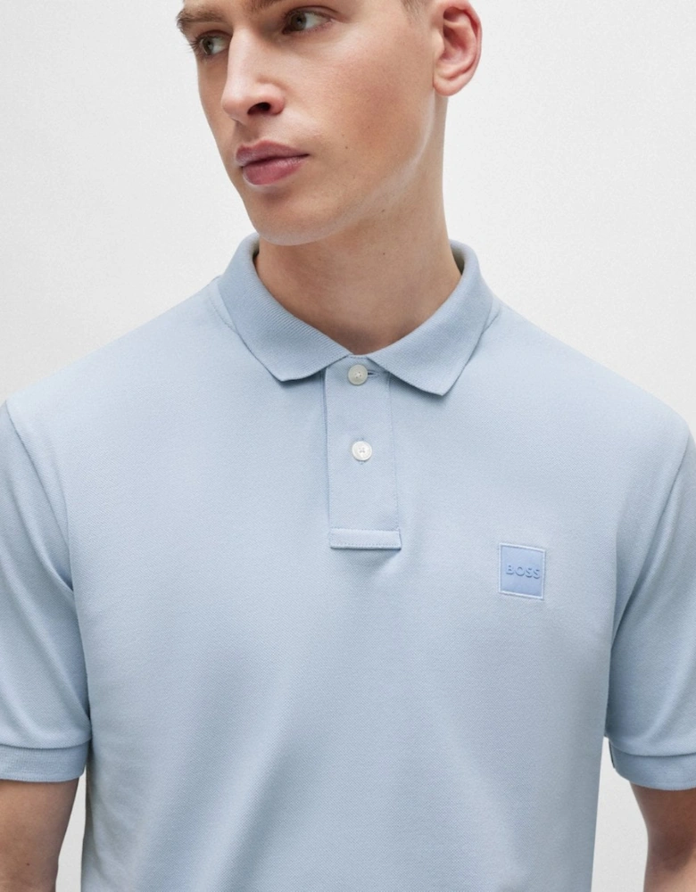BOSS Orange Passenger Mens Stretch-Cotton Slim-Fit Polo Shirt with Logo Patch