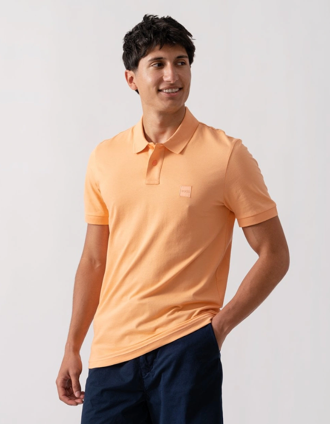 BOSS Orange Passenger Mens Stretch-Cotton Slim-Fit Polo Shirt with Logo Patch, 5 of 4