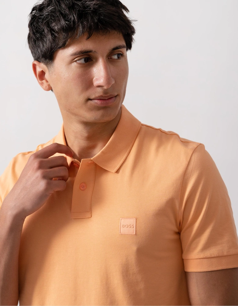 BOSS Orange Passenger Mens Stretch-Cotton Slim-Fit Polo Shirt with Logo Patch