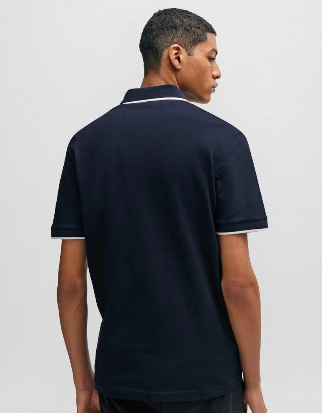 BOSS Orange Passertip Mens Short Sleeve Polo Shirt With Tipped Collar