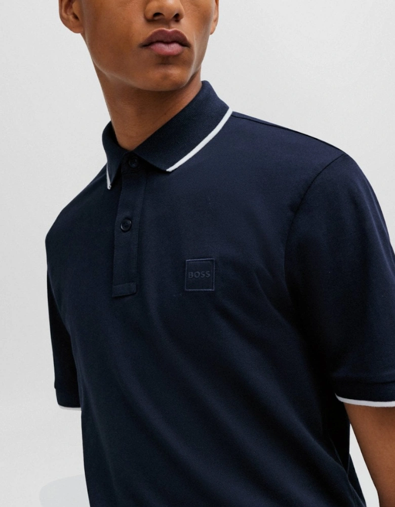 BOSS Orange Passertip Mens Short Sleeve Polo Shirt With Tipped Collar