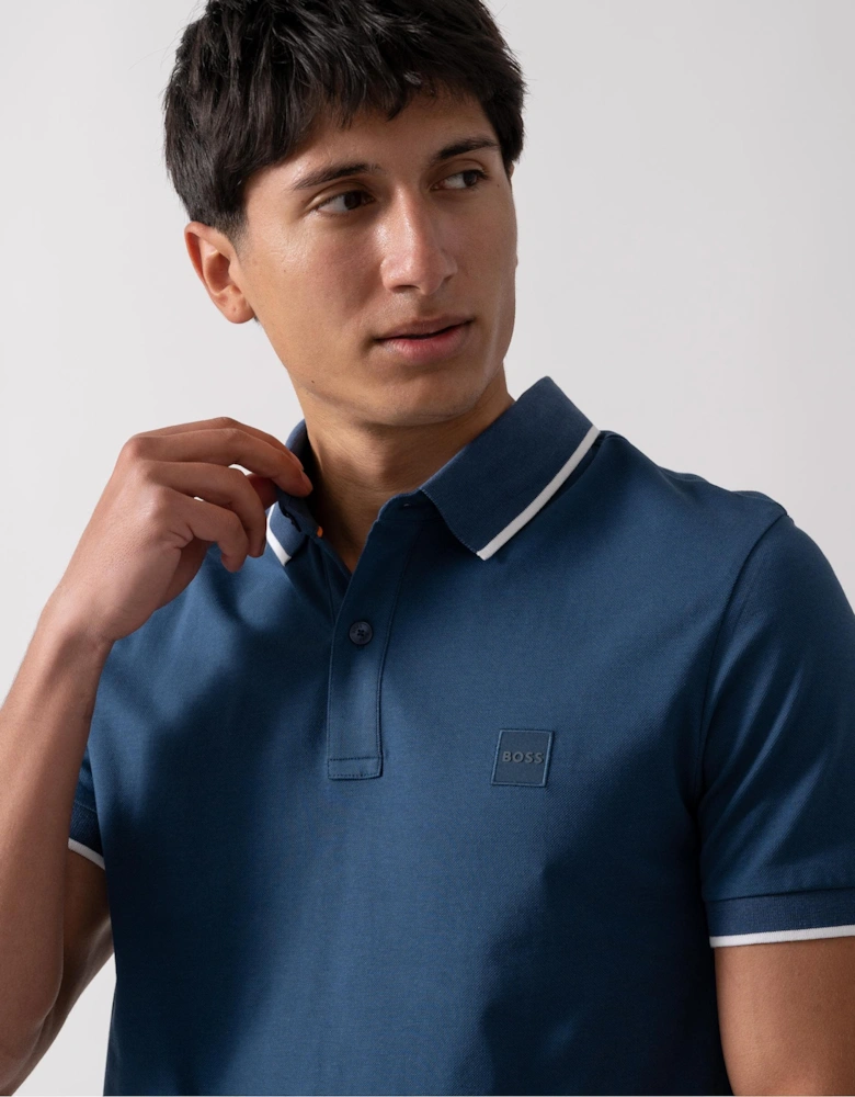BOSS Orange Passertip Mens Short Sleeve Polo Shirt With Tipped Collar
