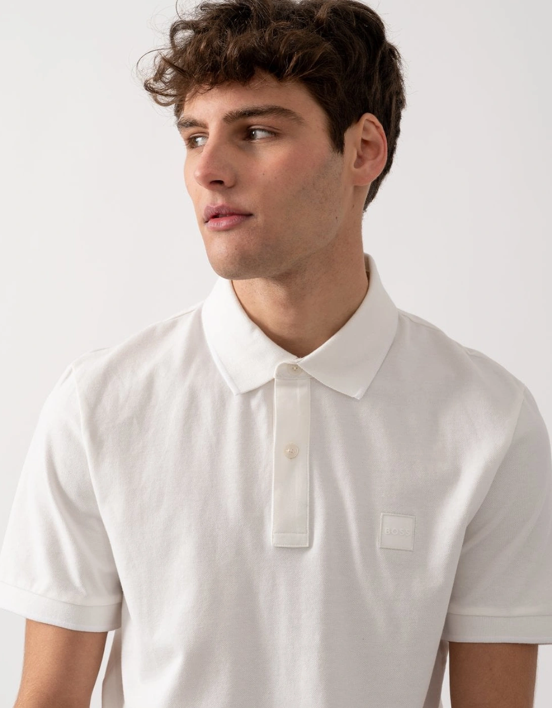 BOSS Orange Passertip Mens Short Sleeve Polo Shirt With Tipped Collar