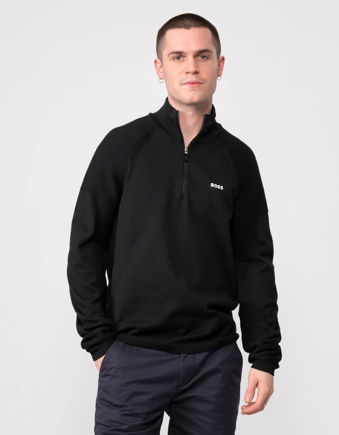 BOSS Green Perform-X Quarter Zip Mens Jumper, 6 of 5
