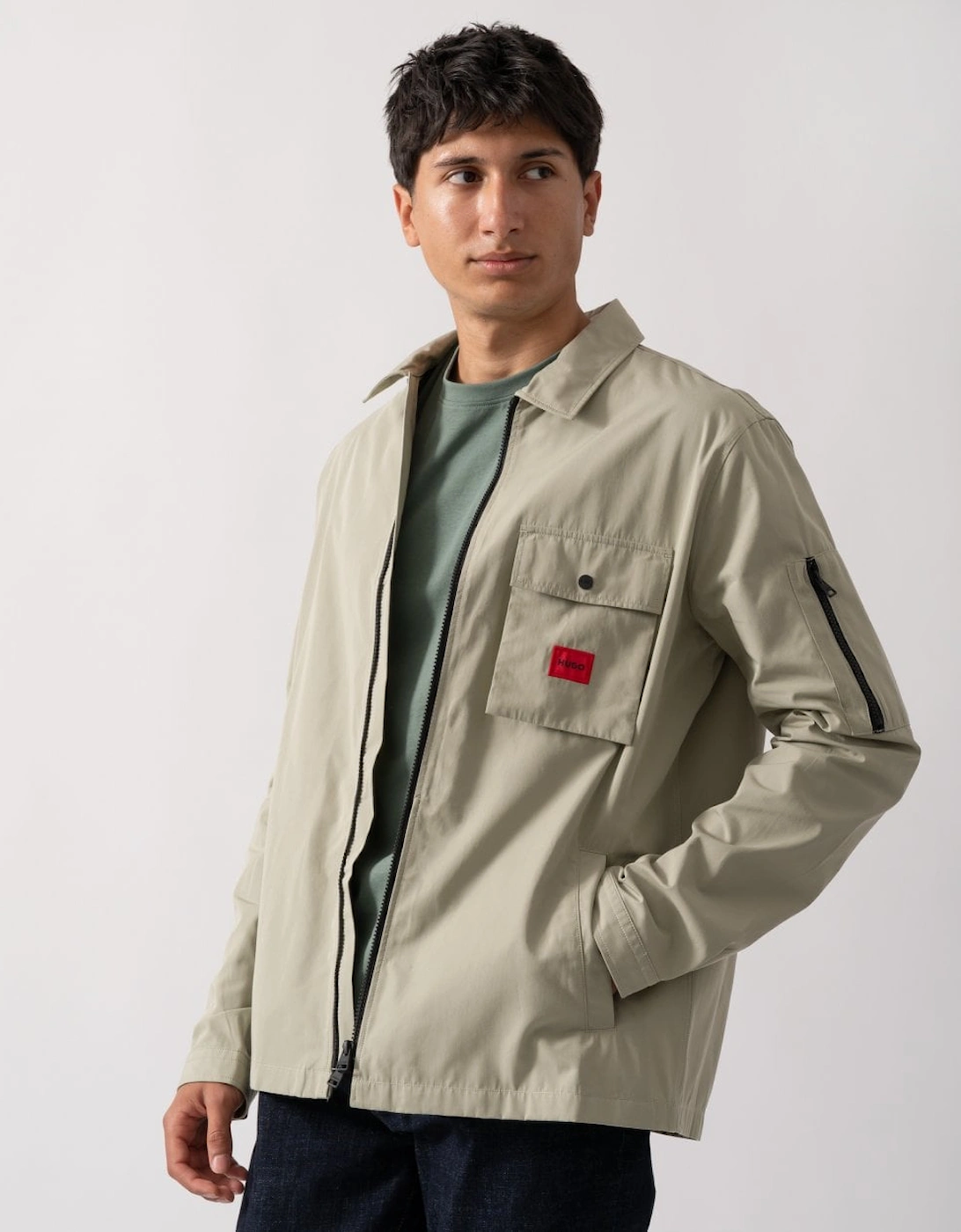 HUGO Emmond Mens Zip Overshirt, 7 of 6