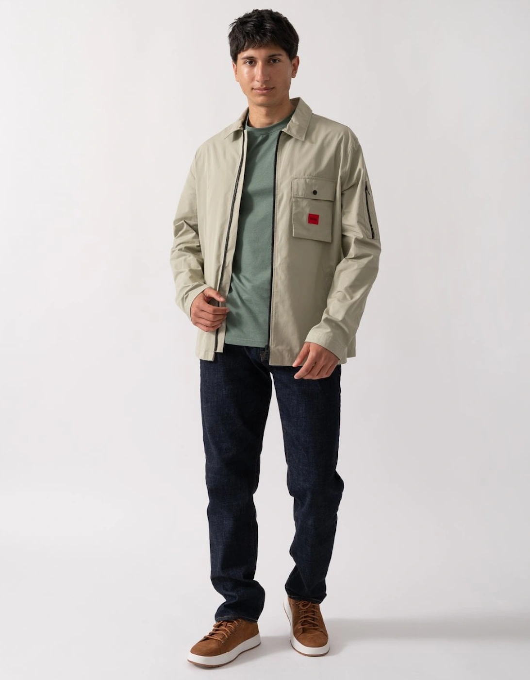 HUGO Emmond Mens Zip Overshirt