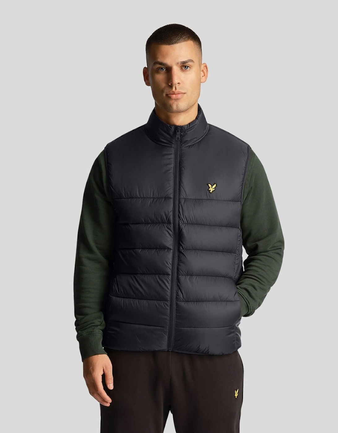 Men's Lyle & Scott Mens Wadded Gilet - Z865 Jet Black - Size: 40/Regular