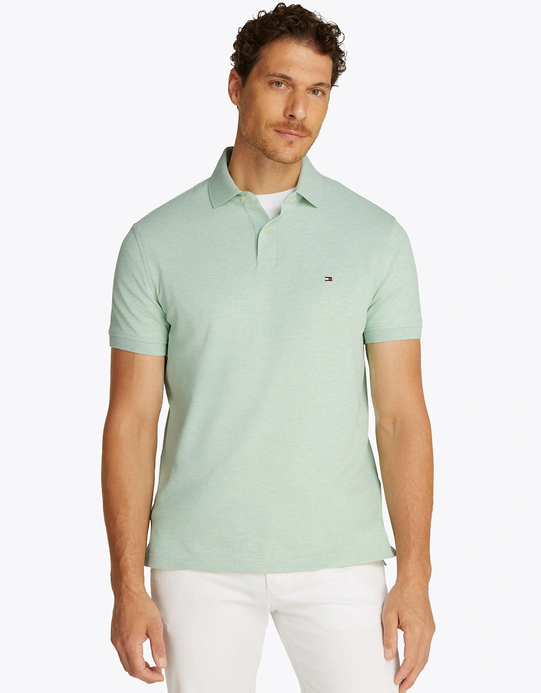 Men's Tommy Hilfiger 1985 Regular Fit Mens Polo - Mint Gel Heather - Green - Size: 42/Regular
