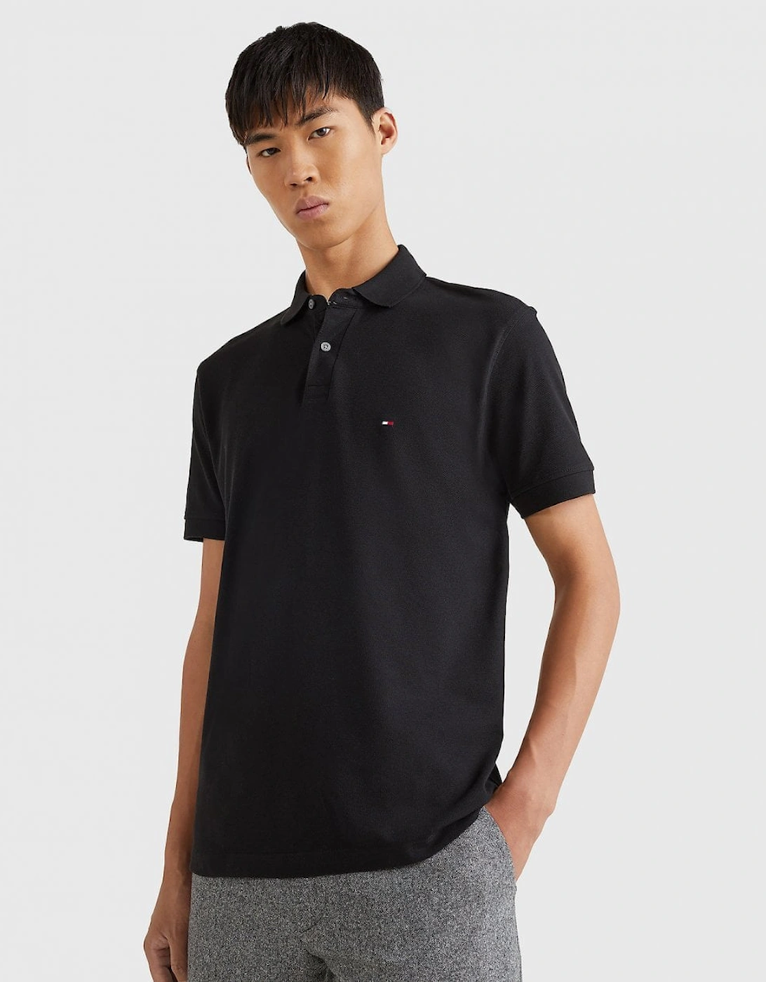 Tommy Hilfiger Men's Black 1985 Regular Fit Polo - Size 42/Regular