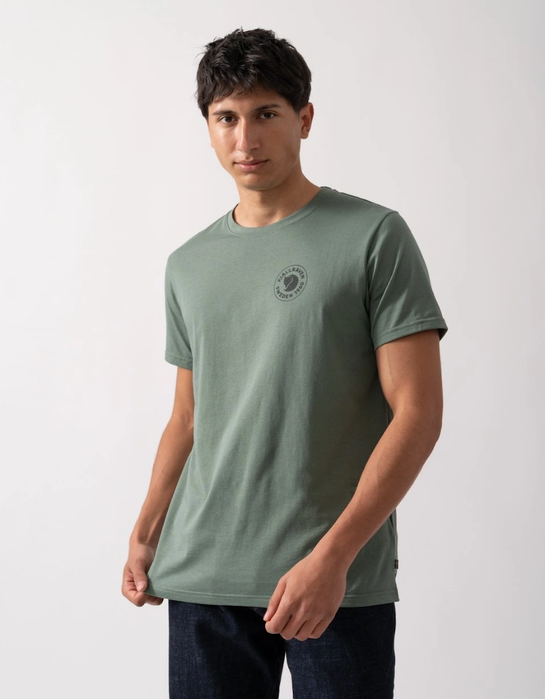 Fjallraven Men's Tan 1960 Logo T-Shirt - Patina Green 614 - Size: 40