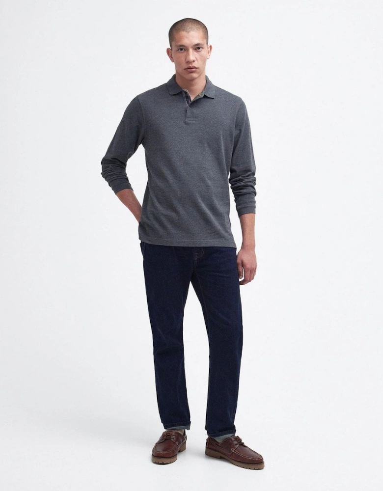 Sports Mens Long Sleeve Polo Shirt