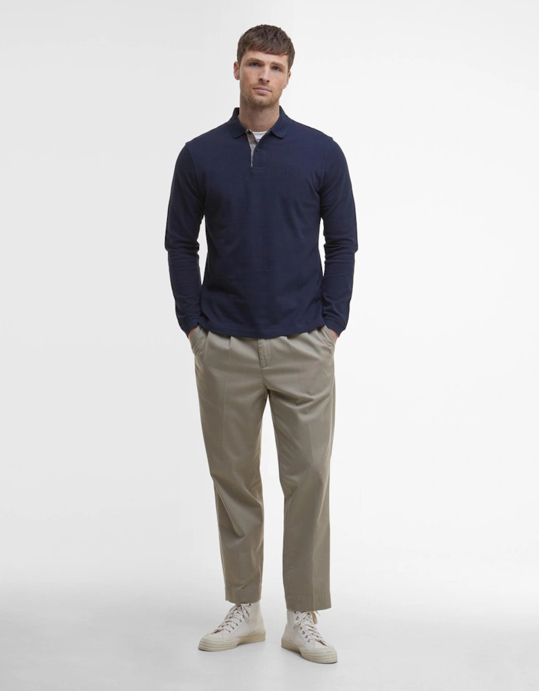 Sports Mens Long Sleeve Polo Shirt
